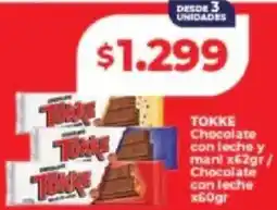 Supermayorista Vital Tokke chocolate con leche y mani x62gr chocolate con leche oferta