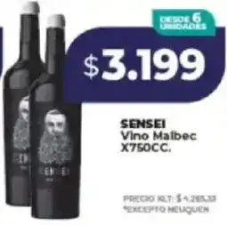 Supermayorista Vital Sensei vino malbec oferta