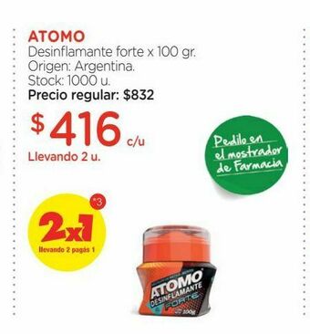 Farmacity Atomo desinflamante forte x 100 gr oferta