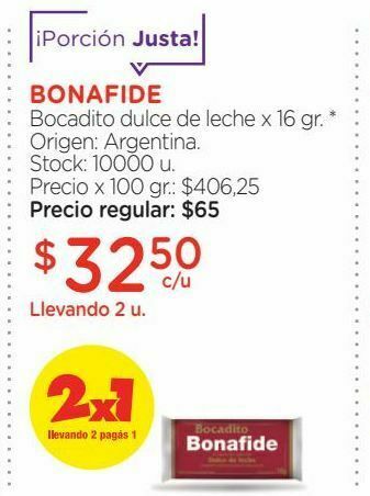 Farmacity Bocadito bonafide dulce de leche x 16 g oferta