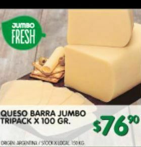 Jumbo Queso barra jumbo tripack x 100 gr oferta
