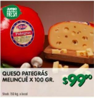 Jumbo Queso pategrás melincué x 100 gr oferta