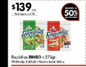 Disco Rapiditas bimbo x 275 gr oferta