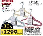 Coto Home design perchas infantiles velvet varios colores oferta