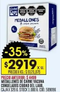 Coto Medallones de carne vacuna congelados ciudad del lago oferta