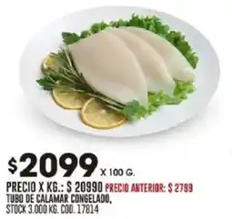 Coto Tubo de calamar congelado oferta