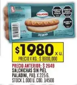 Coto Paladini salchichas sin piel oferta