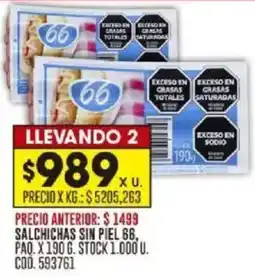 Coto Salchichas sin piel 66, paq. oferta