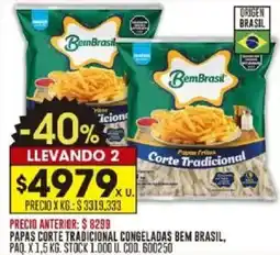 Coto Papas corte tradicional congeladas bem brasil, paq. oferta