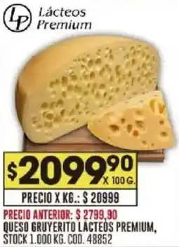 Coto Lácteos premium queso gruyerito oferta