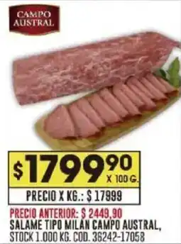 Coto Salame tipo milan campo austral oferta
