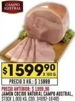 Coto Jamón cocido natural campo austral oferta