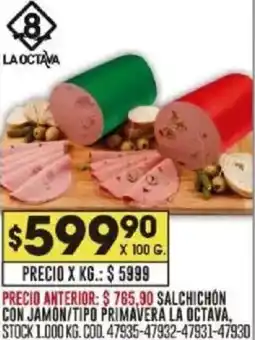 Coto La octava salchichón con jamon/tipo primavera oferta