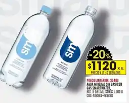 Coto Smartwater agua mineral sin gas/con gas oferta