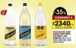 Coto Schweppes gaseosa tonica/tonica zero/pomelo zero oferta