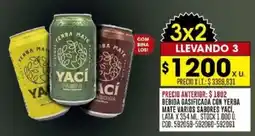 Coto Yací bebida gasificada con yerba mate varios sabores lata oferta