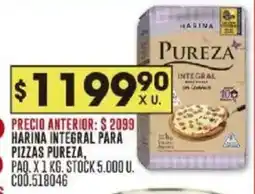 Coto Pureza harina integral para pizzas oferta
