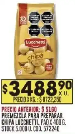 Coto Lucchetti premezcla para preparar chipa oferta