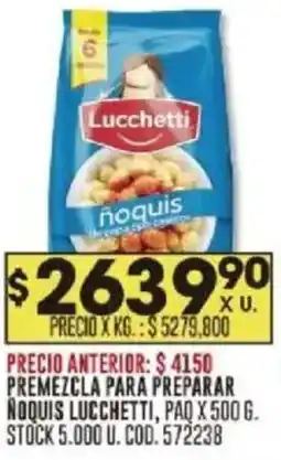 Coto Lucchetti premezcla para preparar noquis oferta