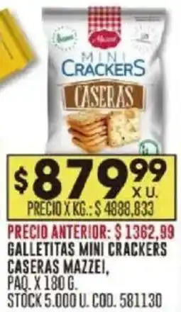 Coto Mazzei galletitas mini crackers caseras oferta