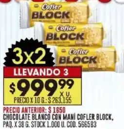 Coto Cofler block chocolate blanco con mani oferta