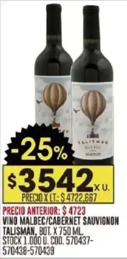 Coto Talisman vino malbec/cabernet sauvignon oferta