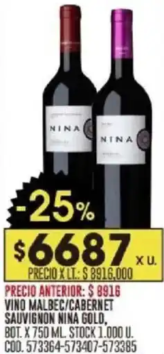 Coto Nina gold vino malbec/cabernet sauvignon oferta