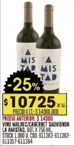 Coto La amistad vino malbec/cabernet sauvignon oferta