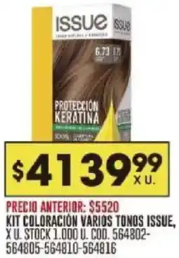Coto Issue kit coloración varios tonos oferta