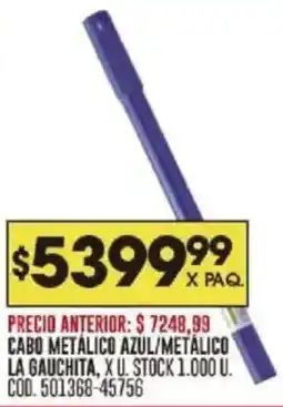 Coto La gauchita cabo metálico azul/metálico oferta