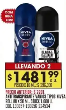 Coto Nivea antitranspirante varios tipos roll on oferta