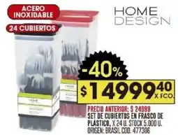 Coto Home design set de cubiertos en frasco de plastico oferta