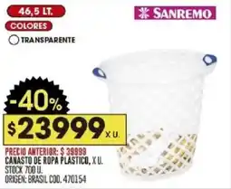 Coto Sanremo canasto de ropa plastico oferta