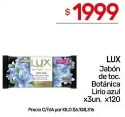 Nini Mayorista Lux jabón de toc. botánica lirio azul oferta