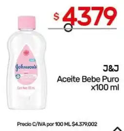 Nini Mayorista J&j aceite bebe puro oferta