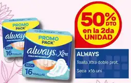 Nini Mayorista Always toalla xtra doble prot. seca oferta