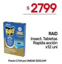 Nini Mayorista Raid insect. tabletas rapida acción oferta