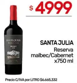 Nini Mayorista Santa julia reserva malbec/cabernet oferta