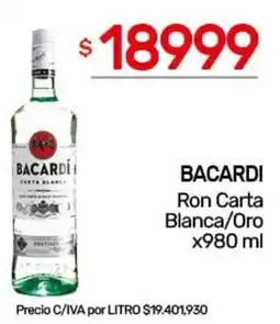 Nini Mayorista Bacardi ron carta blanca/oro oferta
