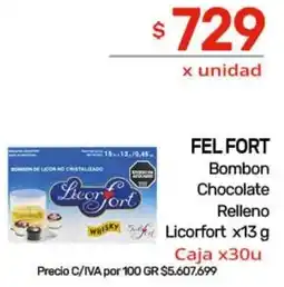 Nini Mayorista Fel fort bombon chocolate relleno licorfort oferta