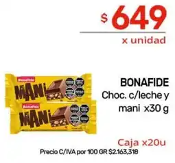 Nini Mayorista Bonafide choc. c/leche y mani oferta