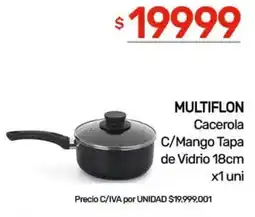 Nini Mayorista Multiflon cacerola c/mango tapa de vidrio oferta