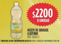 Supermercados Vea Aceite de girasol legítimo bot. oferta