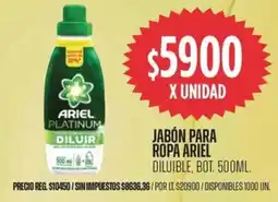 Supermercados Vea Ariel jabón para ropa diluible, bot. oferta
