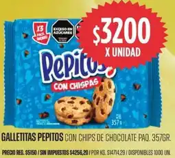 Supermercados Vea Pepitos galletitas con chips de chocolate paq. 357gr. café nescafé dolca vs. sabores, doy pack oferta