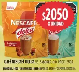 Supermercados Vea Nescafé café dolca vs. sabores, doy pack oferta