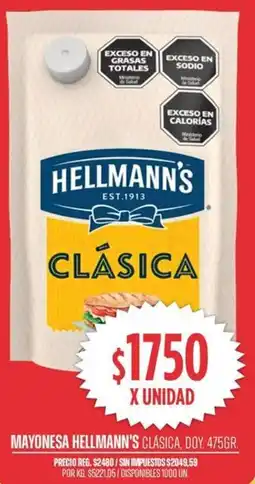 Supermercados Vea Hellmann's mayonesa clásica, doy. oferta