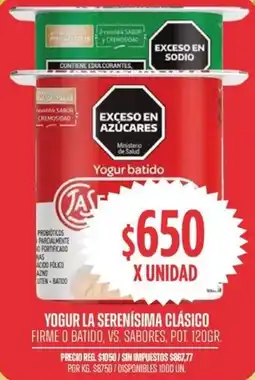 Supermercados Vea La serenísima yogur clásico firme o batido, vs. sabores, pot. oferta