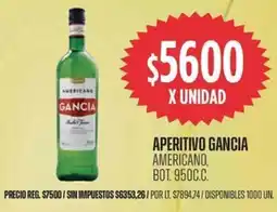 Supermercados Vea Aperitivo gancia americano, bot. oferta