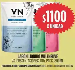Supermercados Vea VN Jabón líquido villeneuve vs. presentaciones, doy pack. oferta